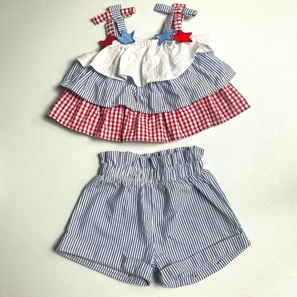 🇺🇸 Rare Editions 2 Piece Patriotic 4th pf July Outfit | Size: 12 Months | Baby - Picture 1 of 9